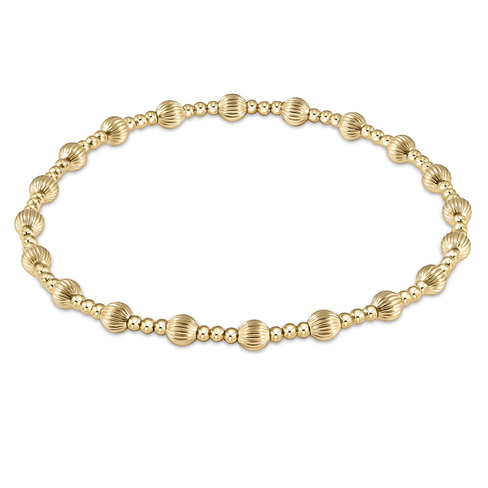Dignity Sincerity Pattern Bead Bracelet - Gold Bracelet eNewton 4mm 