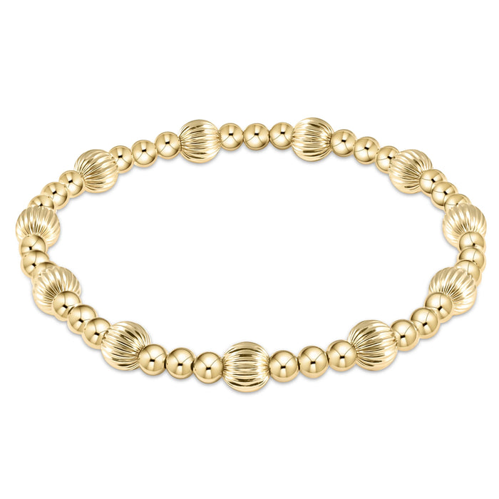 Dignity Sincerity Pattern Bead Bracelet - Gold Bracelet eNewton 6mm 