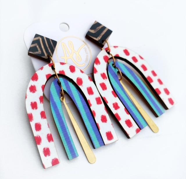 Dorothy Earrings - Red Dot Earrings Audrastyle 