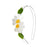 Double Daisies White Satin Headband Headband Lillies and Roses 