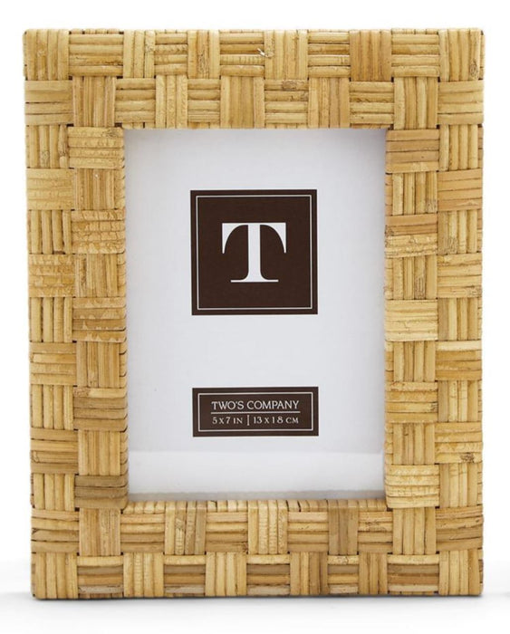 Dream Weaver Rattan Woven Photo Frame Picture Frames Two's Company 5x7 