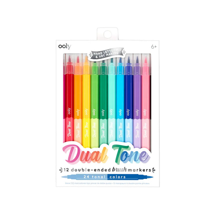Dual Tone Double Ended Brush Markers Activity Toy Ooly 