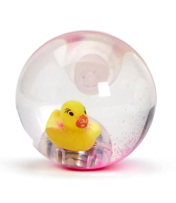 Duckie Light Up Glitter Bouncing Ball Activity Toys Two's Company Pink 