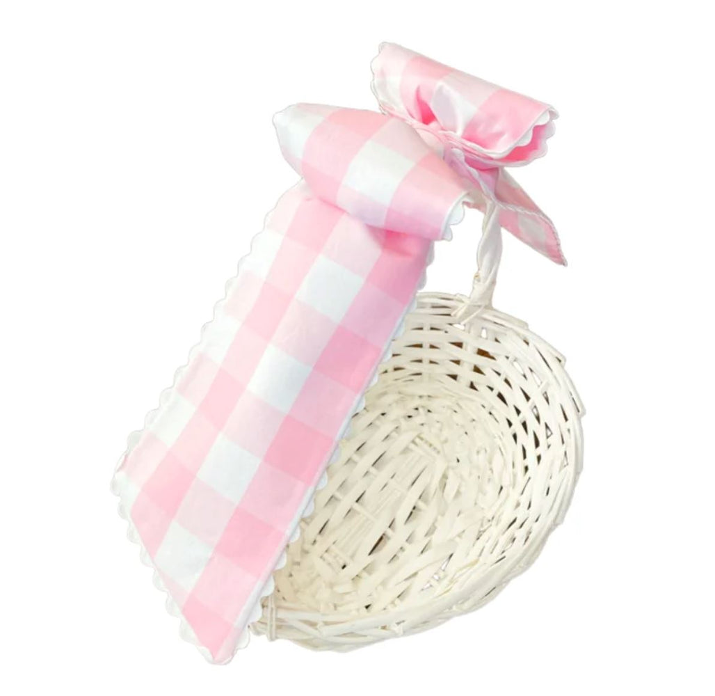 Easter Basket Bow - Pink Buffalo Check Easter Basket The Bow Next Door 