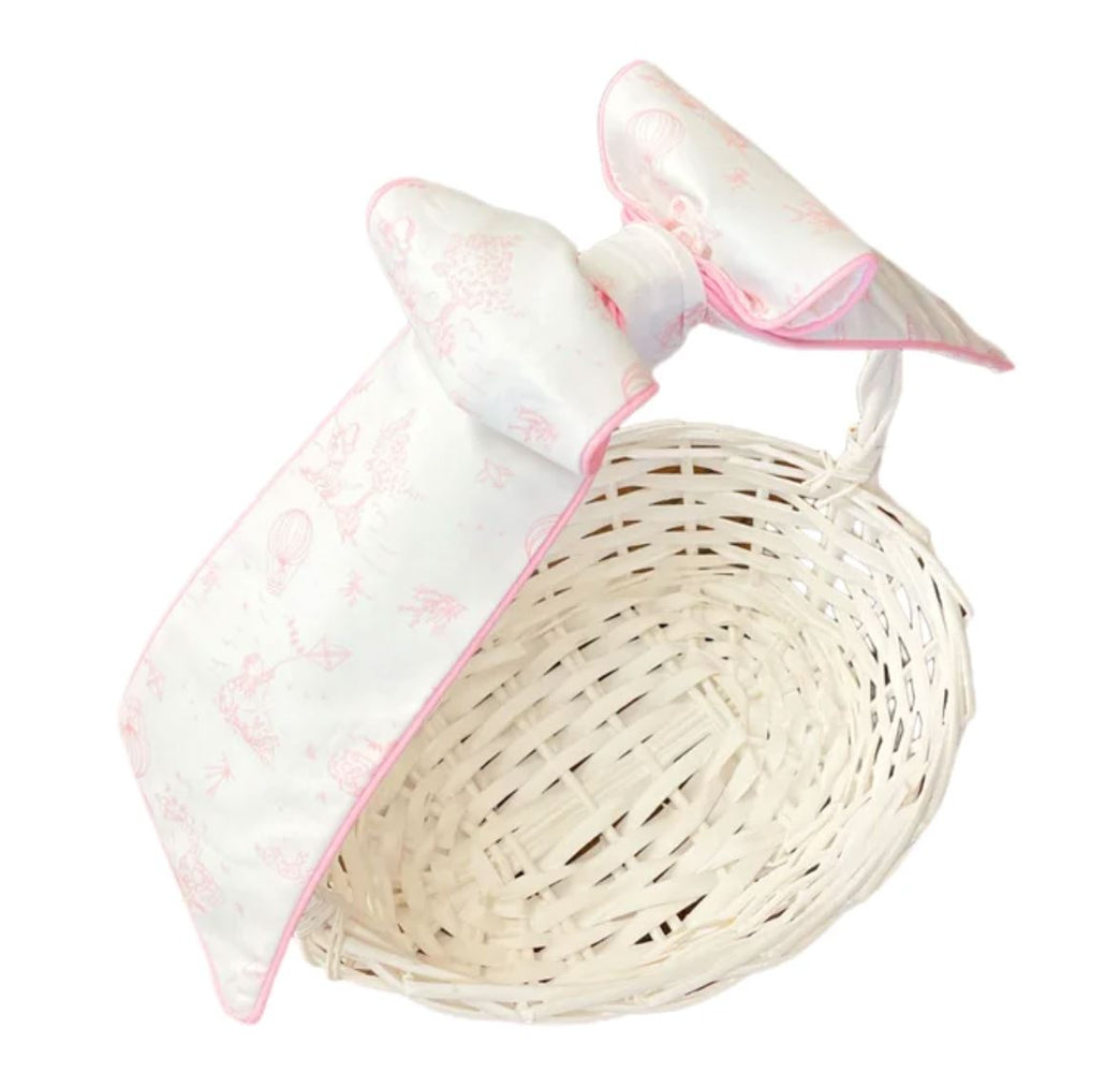 Easter Basket Bow - Pink Toile Easter Basket The Bow Next Door 