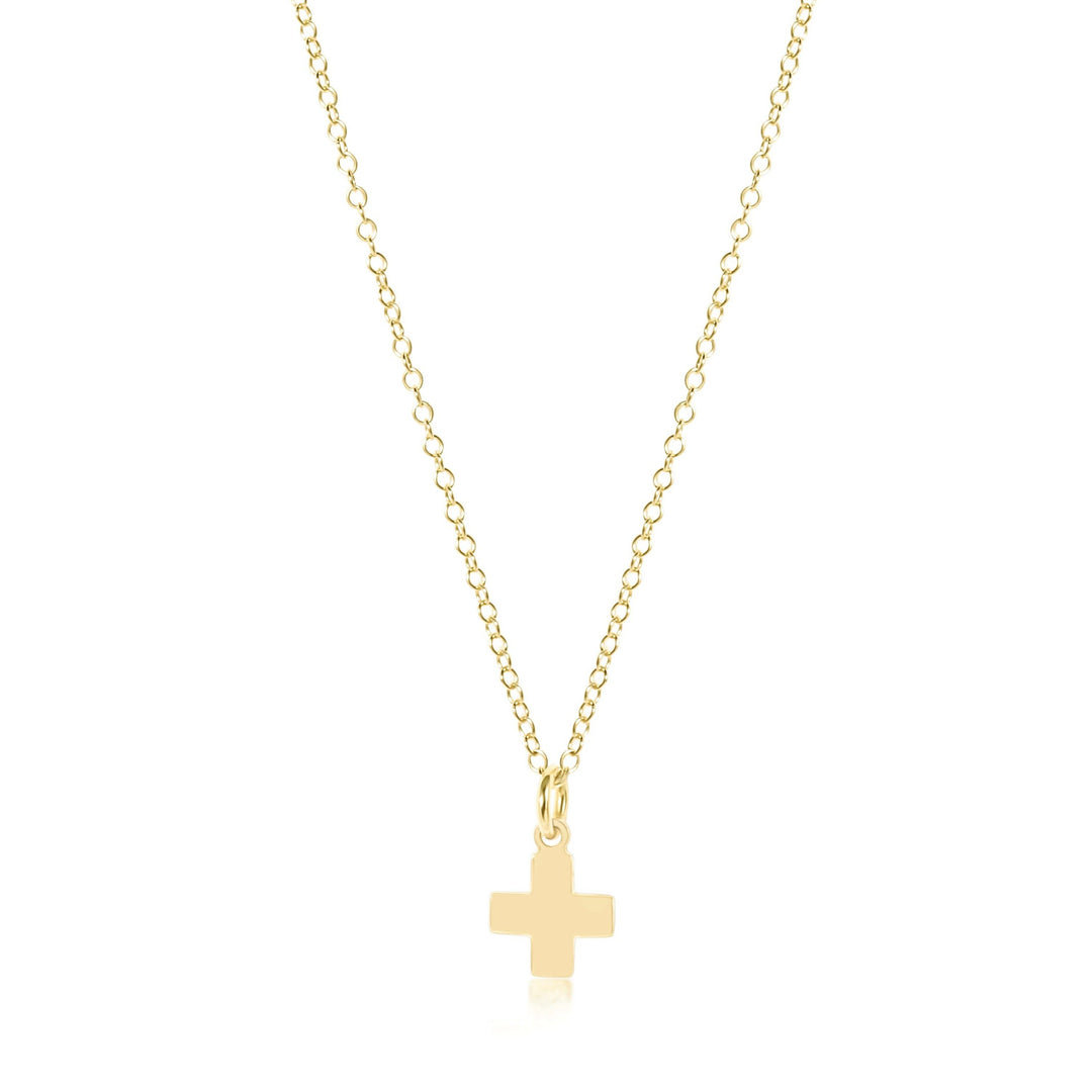 eGirl 14" Necklace Gold - Signature Cross Gold Charm Necklace eNewton 