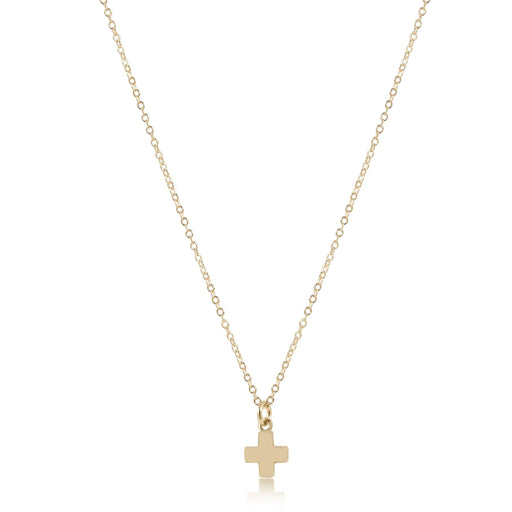 eGirl 14" Necklace Gold - Signature Cross SMALL Gold Charm Necklace eNewton 