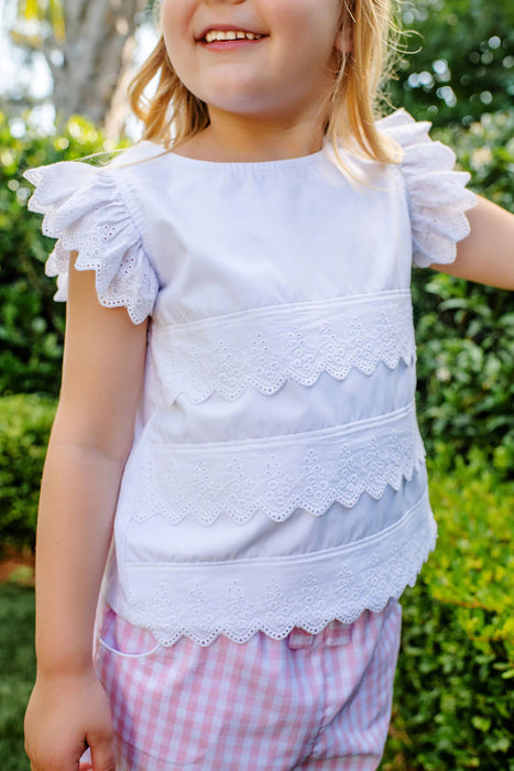 Ellie's Eyelet Top - Worth Avenue White Girl Shirt Beaufort Bonnet 