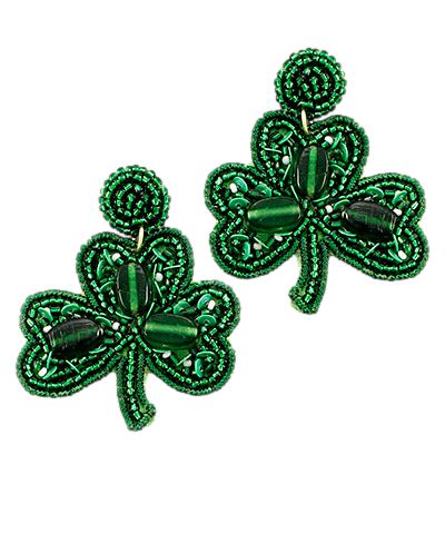 Emerald Green Shamrock Earrings Earrings Golden Stella 