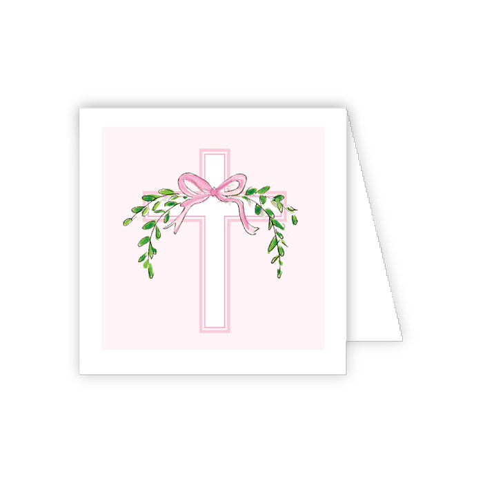 Enclosure Cards Gift Cards Rosanne Beck Pink Cross with Bow 
