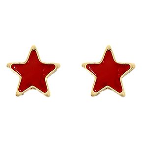 Epoxy Star Earrings Earrings Golden Stella Red 
