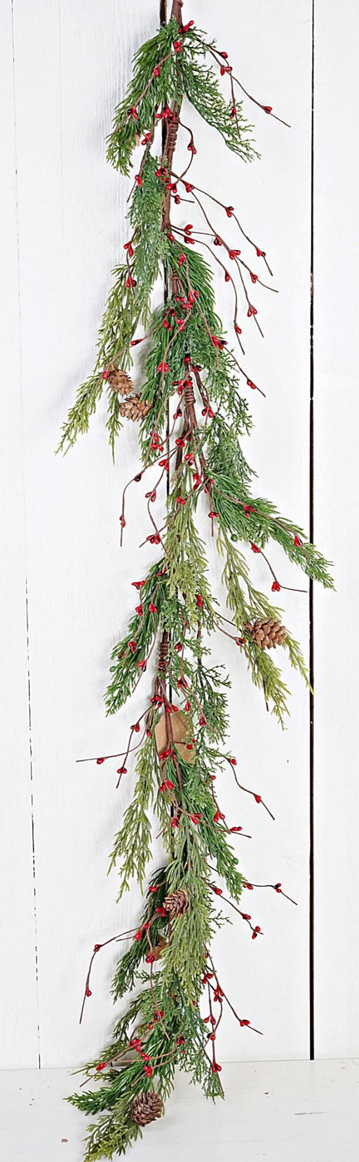 Evergreen Pine with Red Pips Garland - 4ft Christmas Decor Impressive Enterprises 