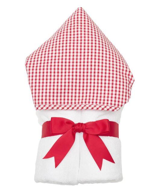 Every Kid Hooded Towel - Monogrammable Hooded Bath Towels 3 Marthas Red Check 