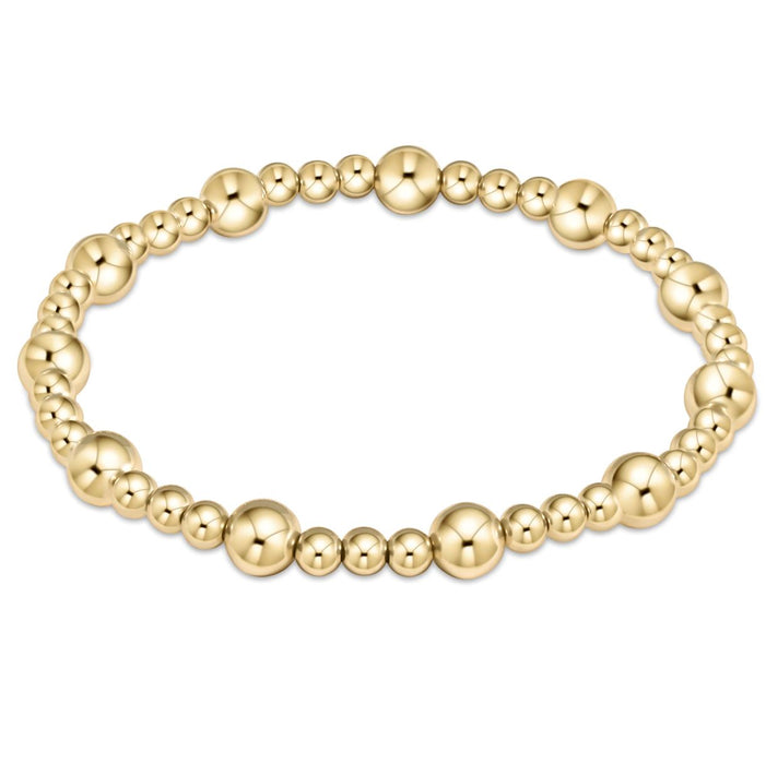 Extends - Classic Sincerity Pattern Bead Bracelet - Gold Bracelet eNewton 6mm 
