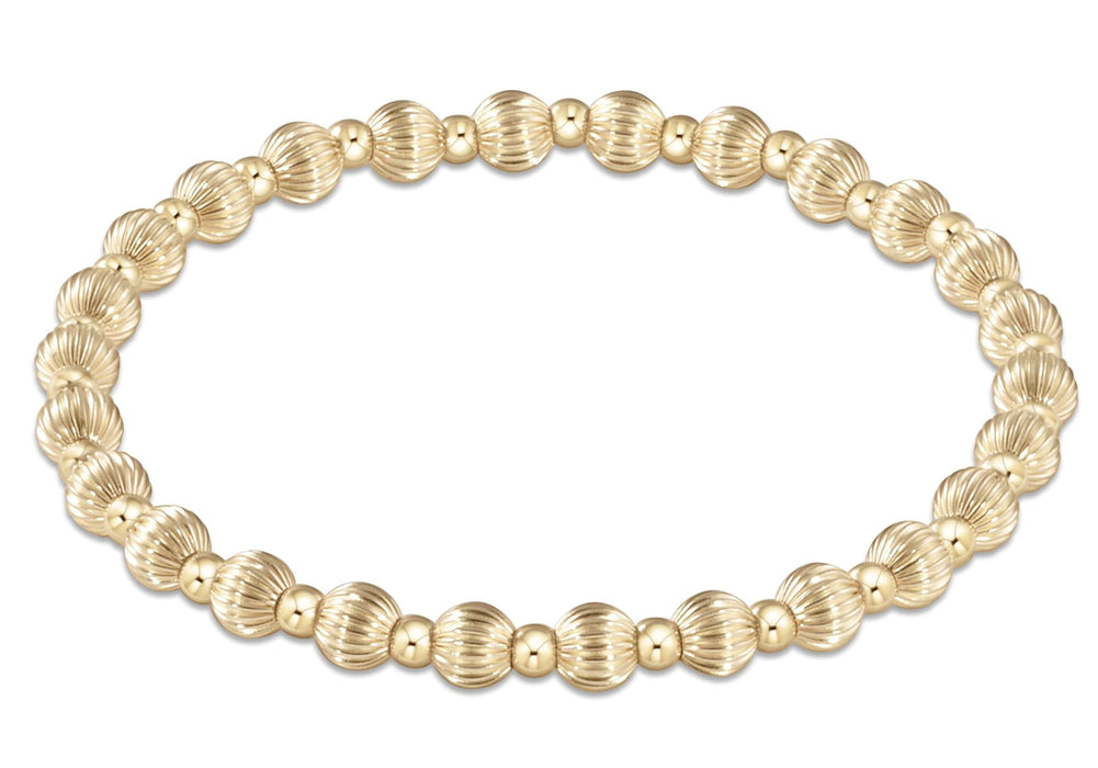 Extends - Dignity Grateful Pattern 4mm Bead Bracelet - Gold Bracelet eNewton 5mm 