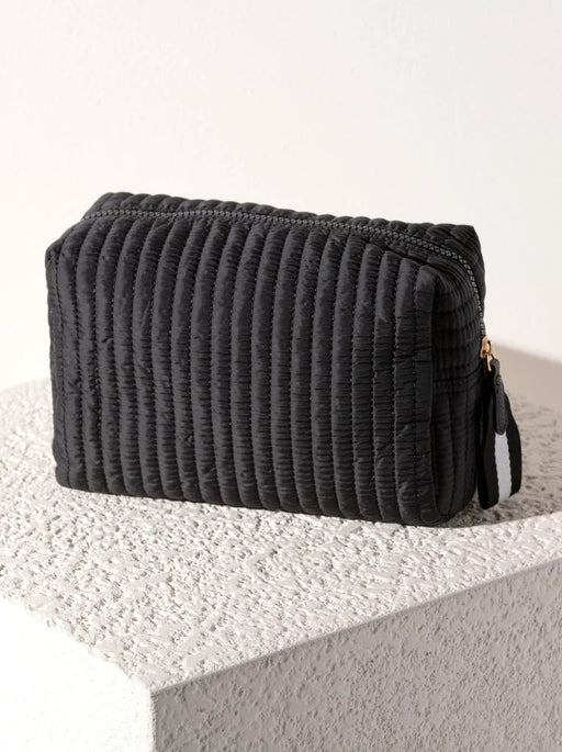 Ezra Large Cosmetic Pouch - Black Tote Shiraleah 