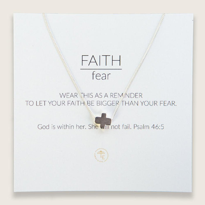 Faith Over Fear Cross Necklace Necklace Lenny and Eva 