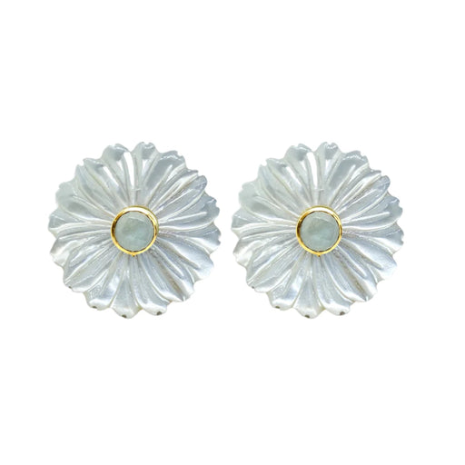 Fleur Aquamarine Earrings Earrings M Donohue 