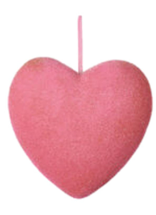 Flocked Hearts - Medium Holiday Decor 180 Degrees Light Pink 