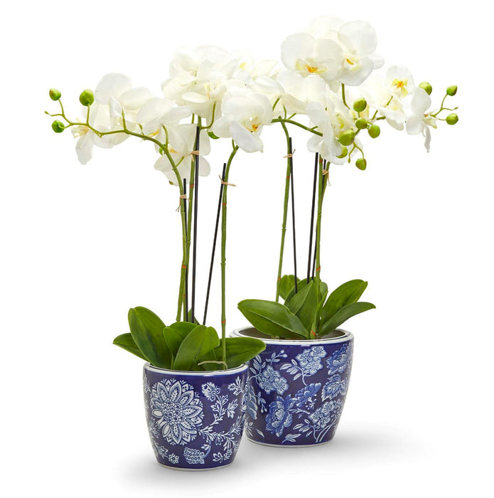 Floral Fantasy Hand-Painted Planters Planter Two's Company 