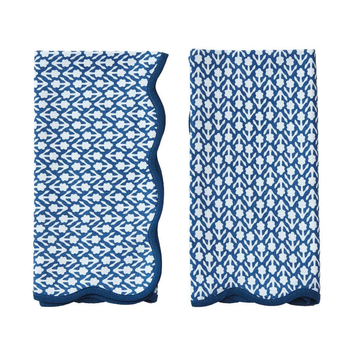 Floral Napkins Indigo - Set of 4 Dinner Napkins Amanda Lindroth 