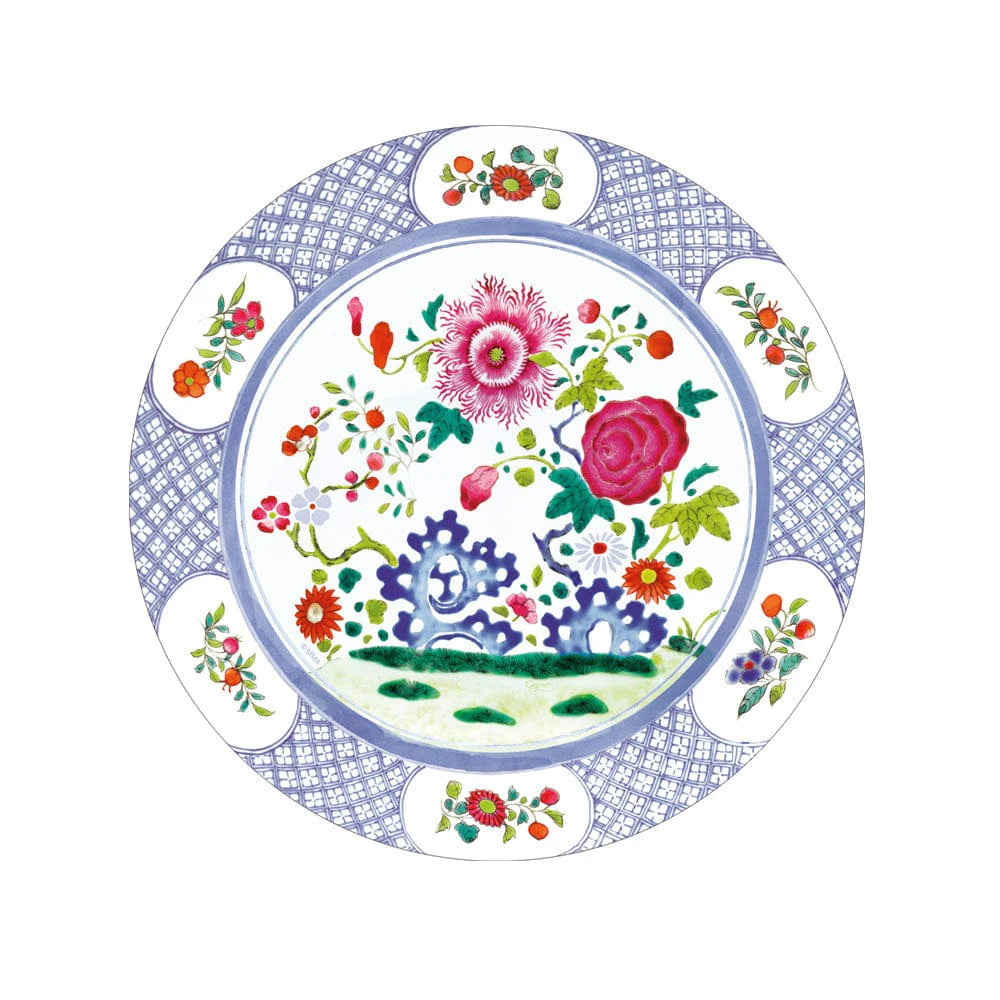 Floral Porcelain Salad & Dessert Plates - 8 Per Package Serving Piece Caspari 