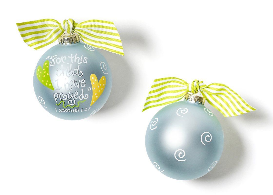 For This Child Blue Glass Ornament Ornament Coton Colors 