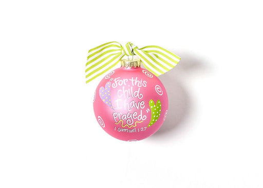 For This Child Pink Glass Ornament Ornament Coton Colors 