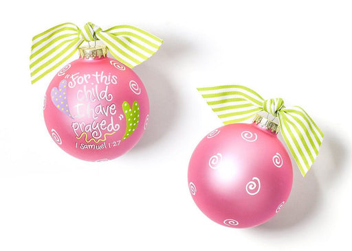 For This Child Pink Glass Ornament Ornament Coton Colors 