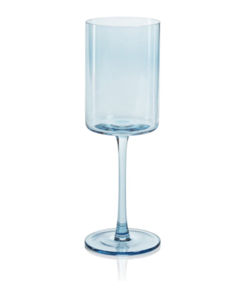 Fruttuoso Wine Glass - Light Blue Wine Glasses Vietri 