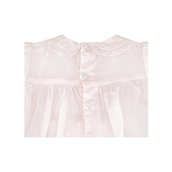 Fully Smocked Newborn Dress with Lace Dress Petit Ami 