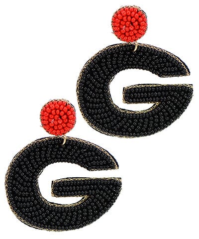 G Logo Beaded Earrings - Black Earrings Golden Stella 