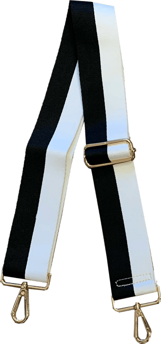 Game Day Color Block Guitar Straps Purse Strap Ahdorned Black and White 