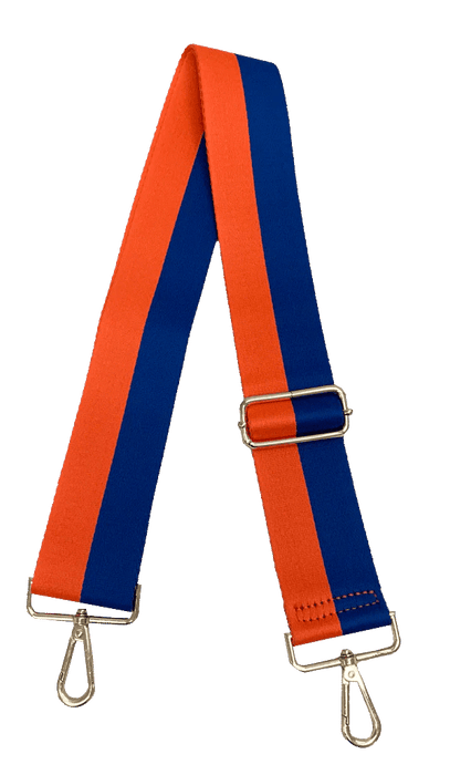 Game Day Color Block Guitar Straps Purse Strap Ahdorned Orange and Blue 