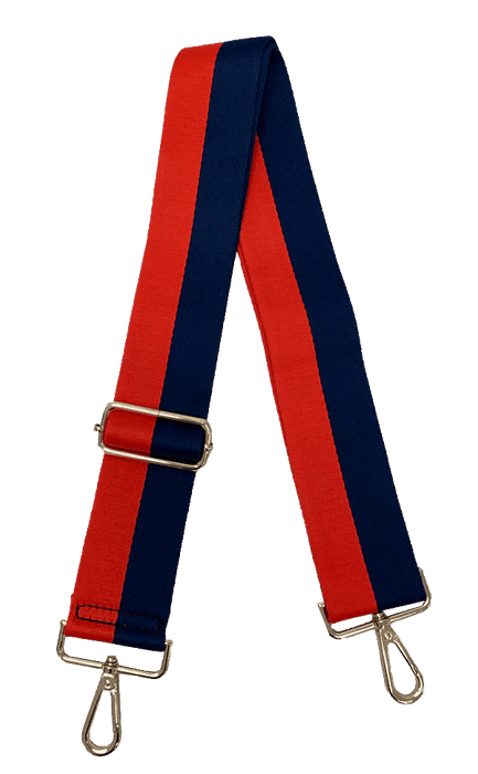 Game Day Color Block Guitar Straps Purse Strap Ahdorned Red and Navy 