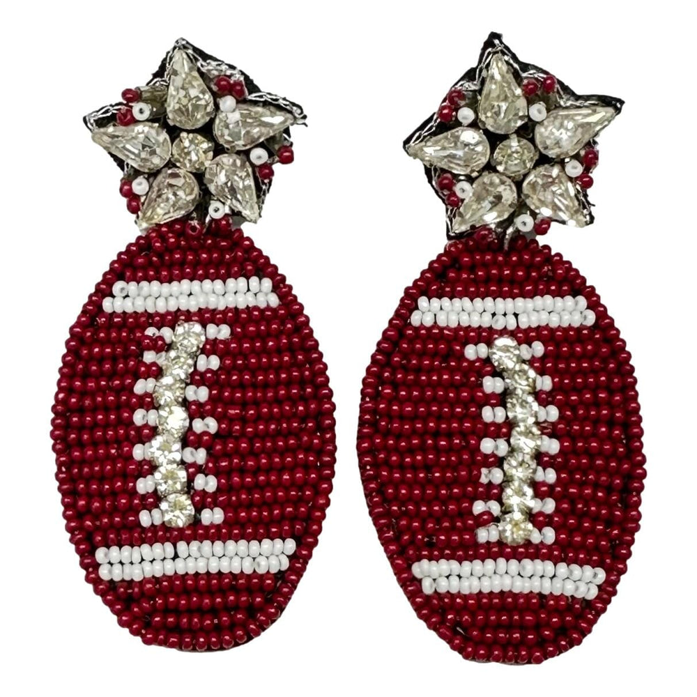 Game Day Football Earrings Earrings Camel Threads Maroon 