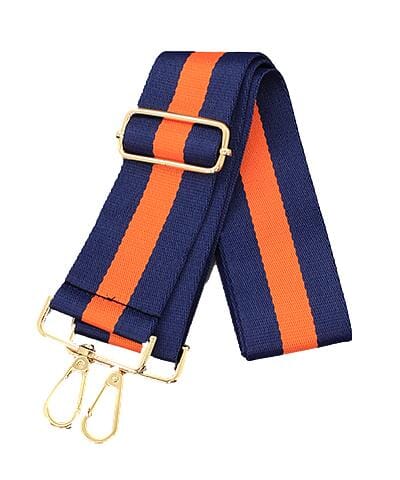 Game Day Striped Bag Strap Purse Strap Golden Stella Orange/Navy 
