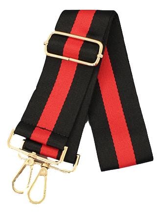 Game Day Striped Bag Strap Purse Strap Golden Stella Red/Black 