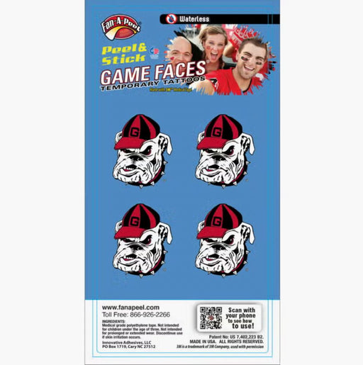 Game Face Temporary Face Tattoos Gameday Gear Fanapeel/GameFaces Uga 