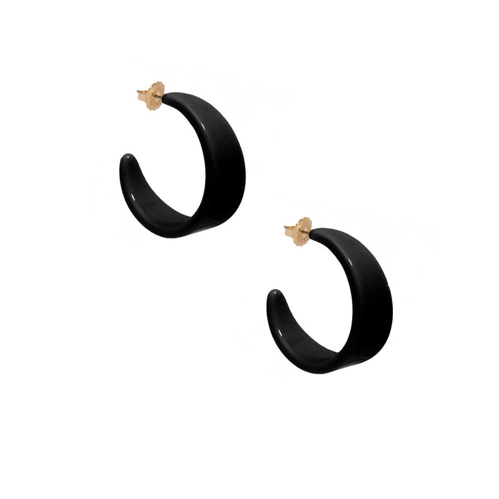 Georgia Hoop Earrings Earrings Zenzii Jewelry Black 