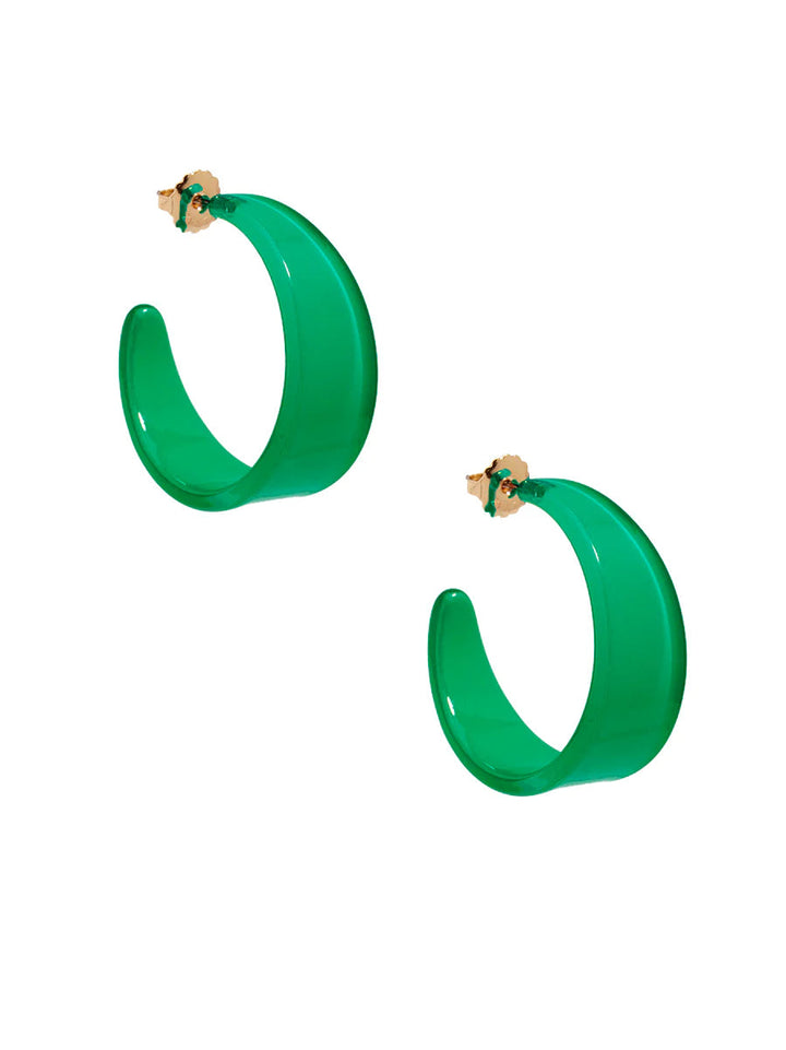 Georgia Hoop Earrings Earrings Zenzii Jewelry Dark Green 