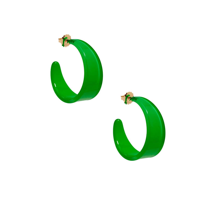Georgia Hoop Earrings Earrings Zenzii Jewelry Green 