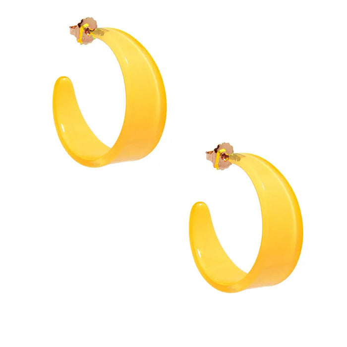 Georgia Hoop Earrings Earrings Zenzii Jewelry Yellow 