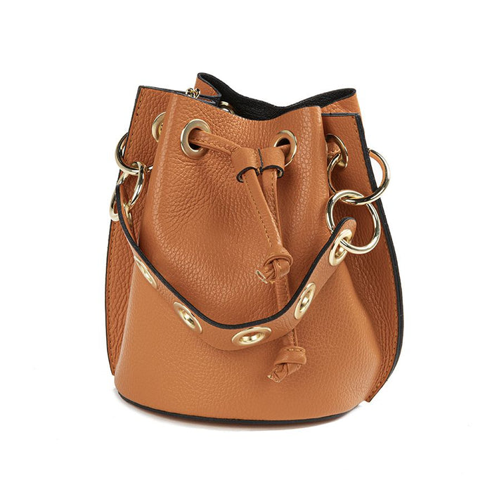 Zara Woven Leather Bucket Bag Purse Taupe Grey | eBay