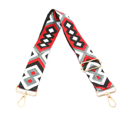 German Fuentes Guitar Strap - Patterns Purse Strap Germán Fuentes Red Black and White 