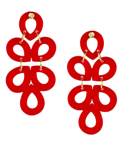Ginger Acrylic Earrings - Red Earrings Lisi Lerch 