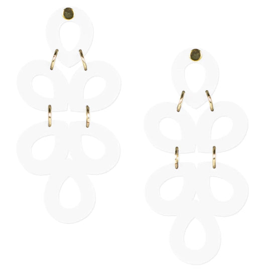 Ginger Acrylic Earrings - White Earrings Lisi Lerch 