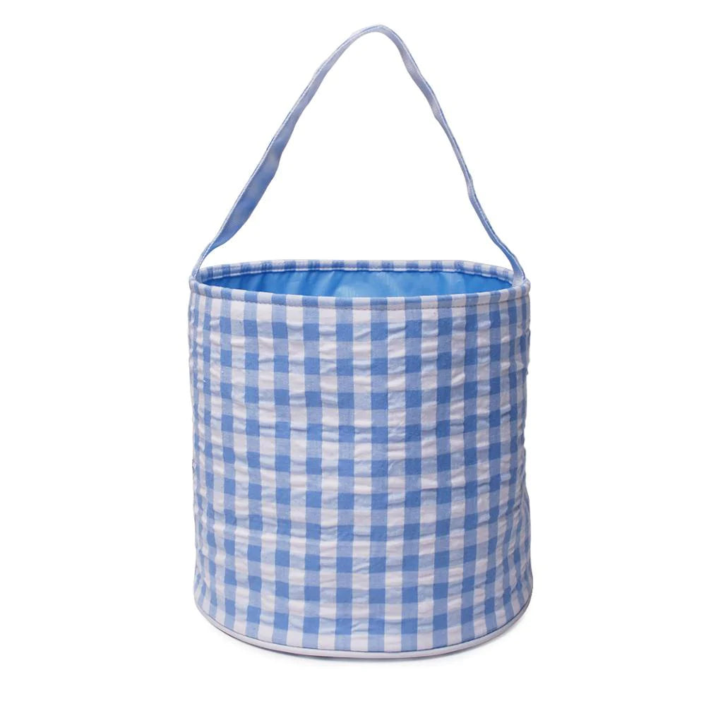 GIngham Easter Baskets Easter Basket Blossom Blanks Blue 