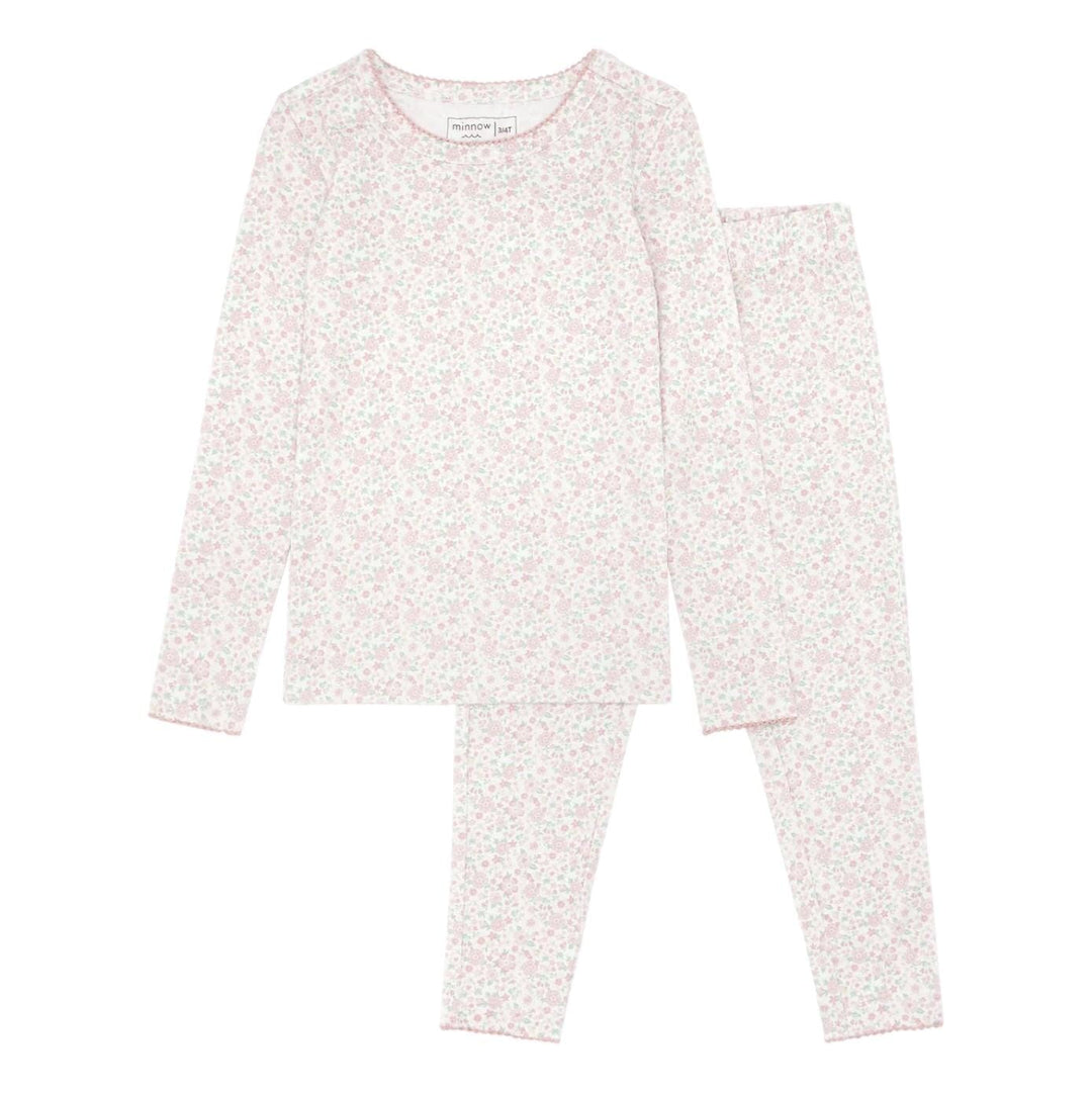 Girl's Antique Floral Pima Pajama Set Girl Pajamas Minnow 
