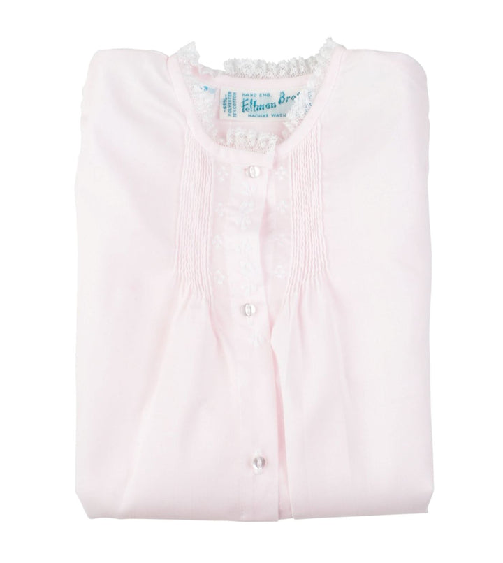 Girls Lace Folded Daygown- with Flowered Embroidery Baby Gown Feltman Brothers 